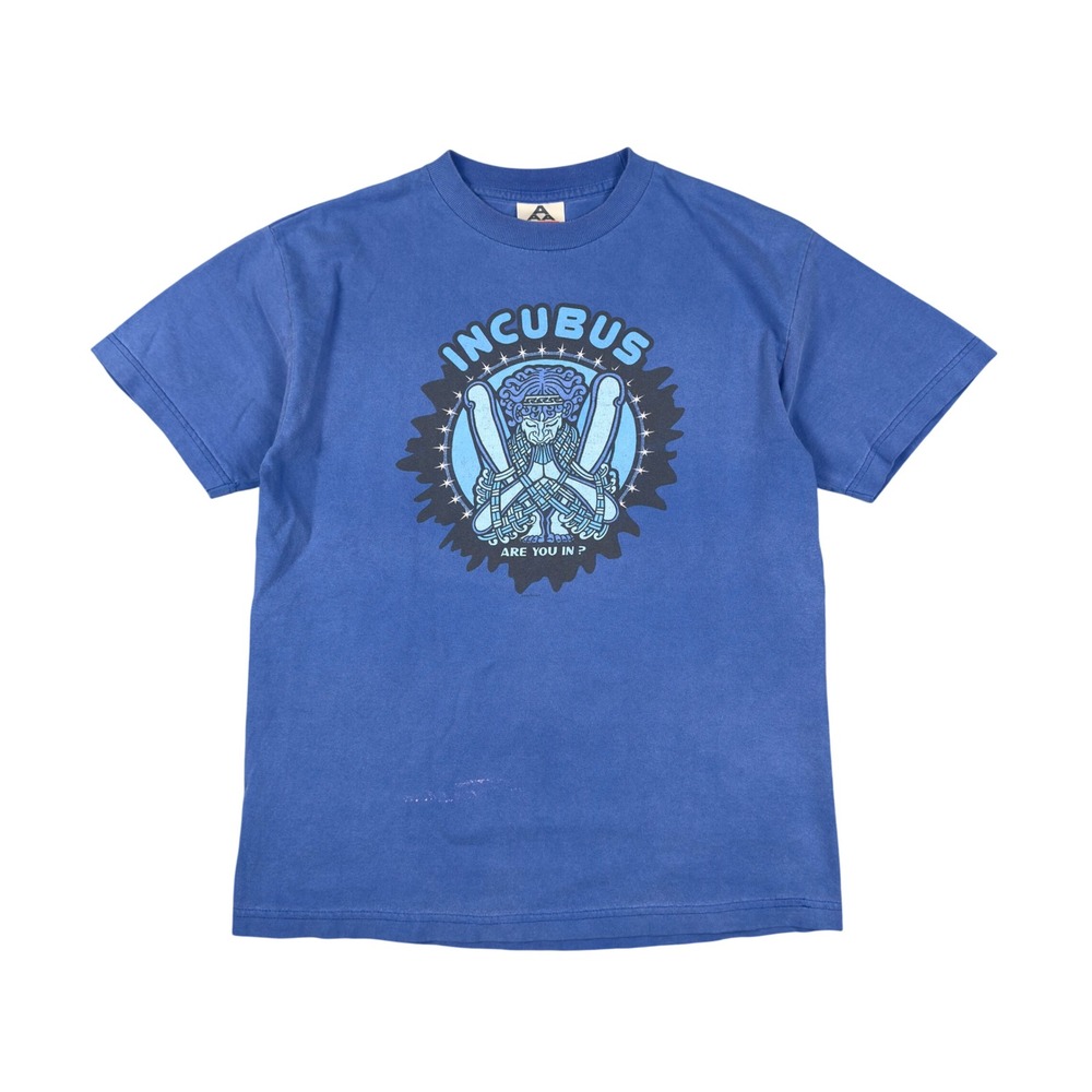 Vtg Incubus Band T Shirt Mens Medium Blue Are You In 2002‎ Graphic Tee Y2K Faded
